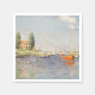 Serviette En Papier Claude Monet. Bateaux rouges, Argenteuil
