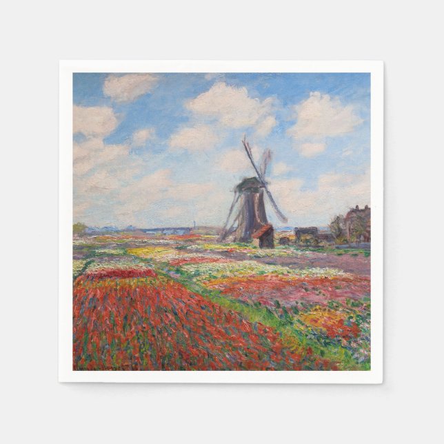 Serviette En Papier Claude Monet - Champ de Tulipes en Hollande (Devant)