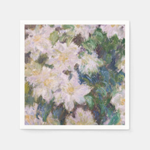 Serviette En Papier Claude Monet - Clematis blanc