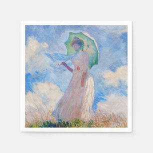 Serviette En Papier Claude Monet - Femme avec Parasol face à gauche