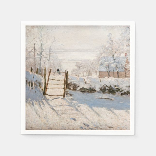 Serviette En Papier Claude Monet - Le Magpie (Devant)