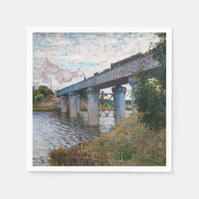 Serviette En Papier Claude Monet - Le pont ferroviaire à Argenteuil (Devant)