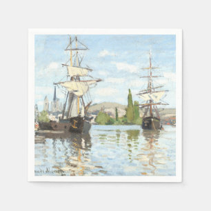 Serviette En Papier Claude Monet. Navires à cheval sur la Seine à Roue