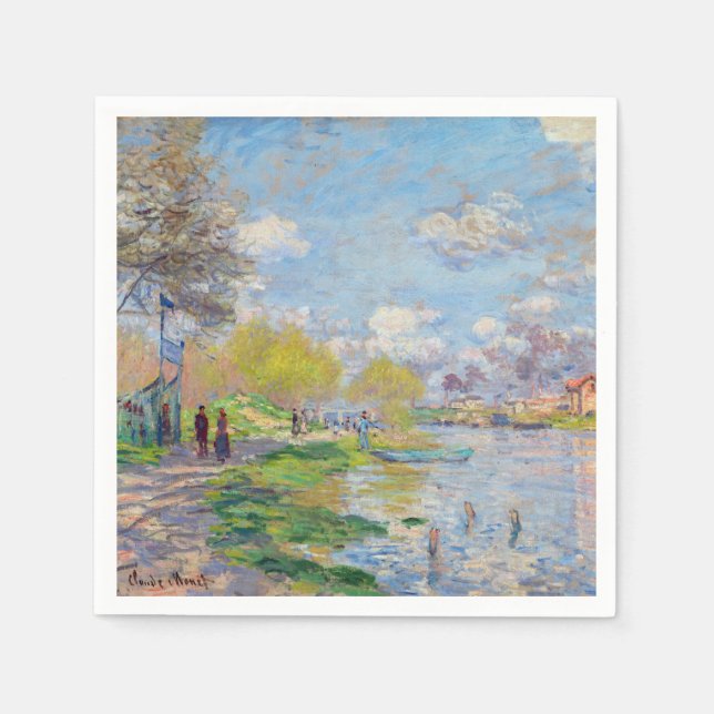 Serviette En Papier Claude Monet - Printemps de la Seine (Devant)