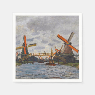 Serviette En Papier Claude Monet - Windmills près de Zaandam