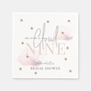Serviette En Papier Cloud 9 Gold Stars Fête des mariées d'aquarelle ro