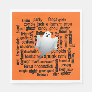 Serviette En Papier Cloud de mot d'Halloween Ghomajorité