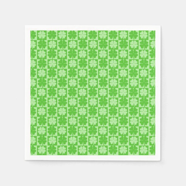 Serviette En Papier Clover à quatre feuilles shamrock (Devant)