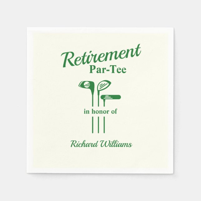Serviette En Papier Clubs de golf de retraite à thème Par Tee (Devant)