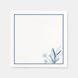 Serviette En Papier Coastal Botanical | Soft Blue