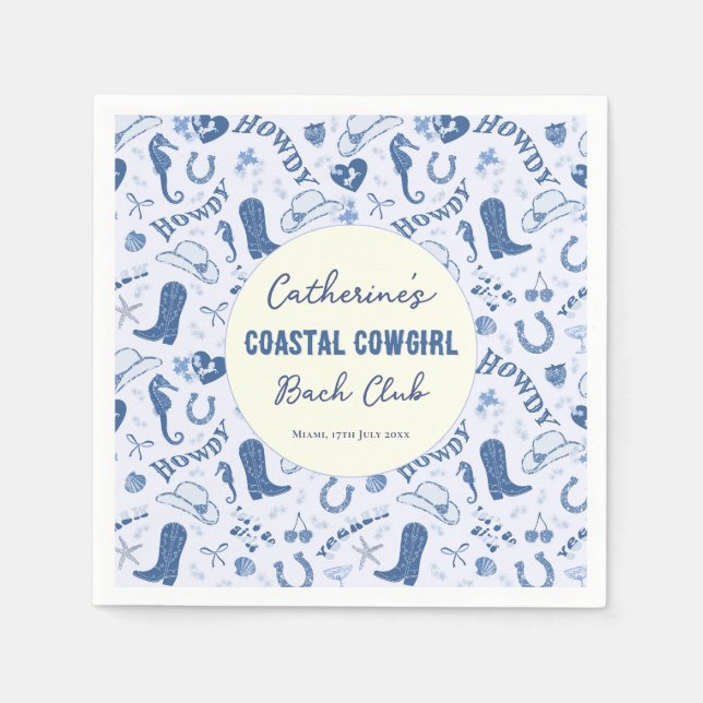 Serviette En Papier Coastal Cowgirl Bach Club Motif amusant (Devant)