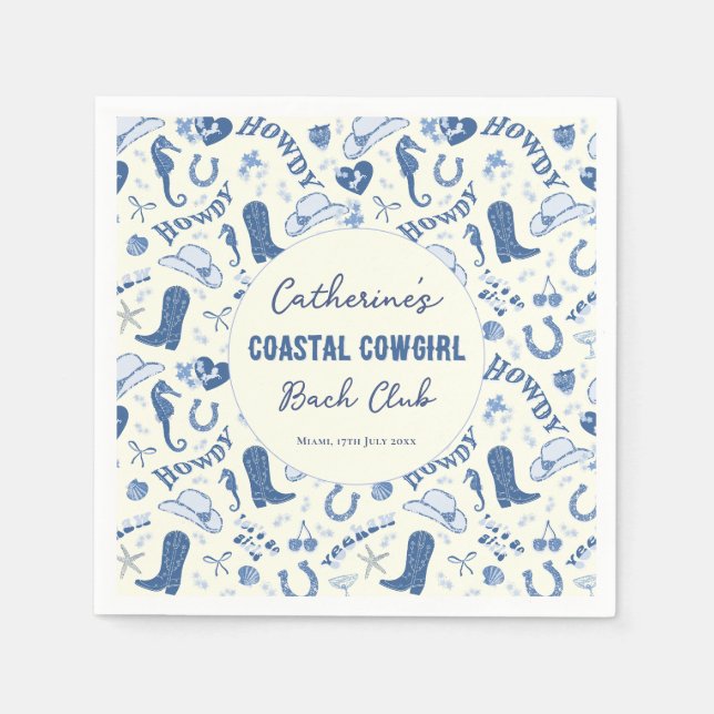 Serviette En Papier Coastal Cowgirl Bach Club Motif amusant (Devant)