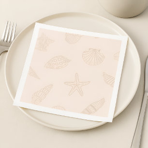 Serviette En Papier Coastal Dine Shell rose