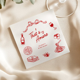 Serviette En Papier Cocardes italiennes de fiançailles That's Amore en