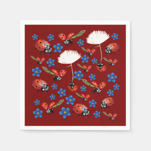 Serviette En Papier Coccinelles Humeur de Printemps