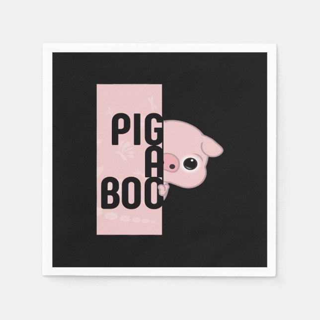 Serviette En Papier Cochon A Boo (Devant)
