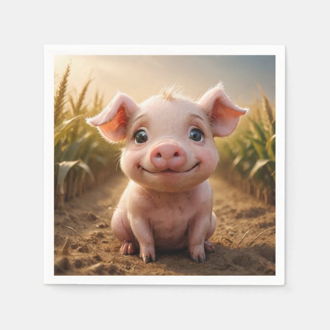 Serviette En Papier Cochon bébé (Devant)