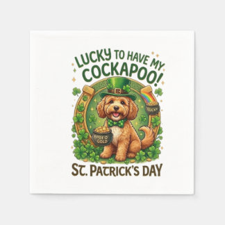 Serviette En Papier Cockapoo Saint-Patrick Chanceux Pot d'Or Chien