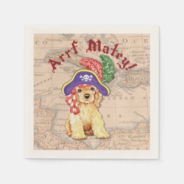 Serviette En Papier Cocker Spaniel Pirate (Devant)