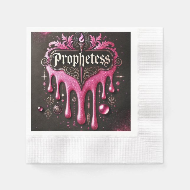 Serviette En Papier Cocktail à la pièce "The Prophetess" serviettes :  (Devant)