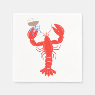 Serviette En Papier Cocktail à thème homard