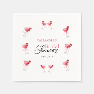 Serviette En Papier Cocktail Beverage Fête des mariées Bow rose
