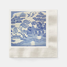 Serviette En Papier Cocktail Blue Willow Napkins Vous Fier