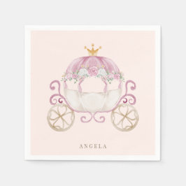Serviette En Papier Cocktail Blush & Gold Princess Baby shower