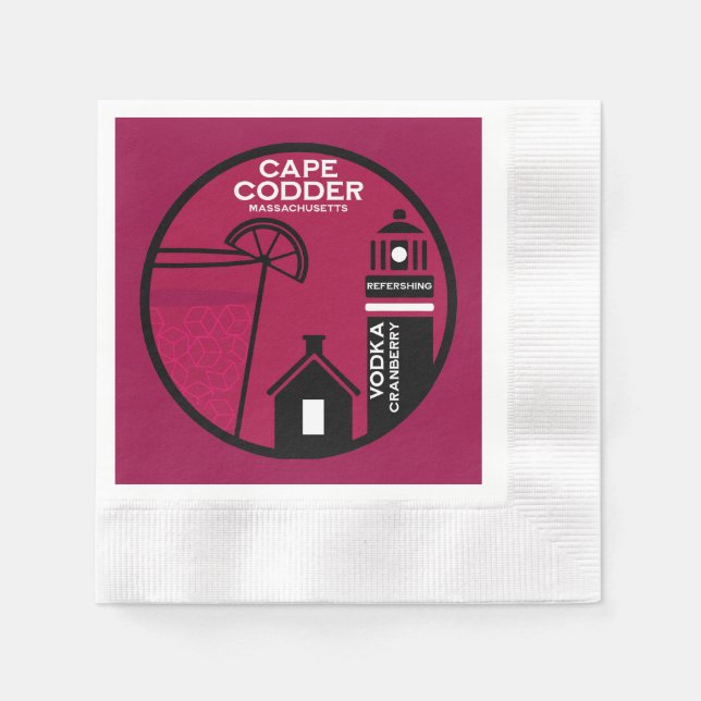 Serviette En Papier Cocktail Cape Codder (Devant)