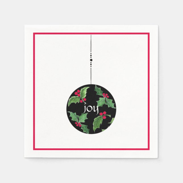 Serviette En Papier Cocktail Christmas Joy Napkin (Devant)