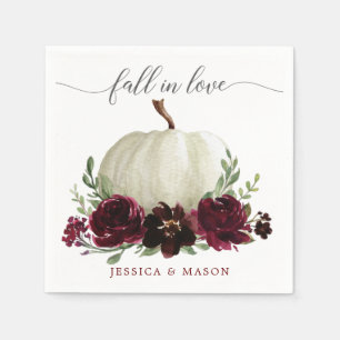 Serviette En Papier Cocktail Citrouille Mariage de automne Napkin