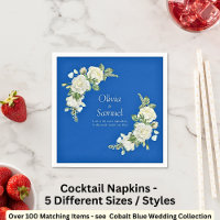 Cocktail Cobalt Blue & White Roses