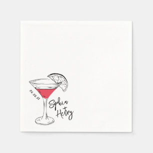 Serviette En Papier Cocktail cosmopolite à main