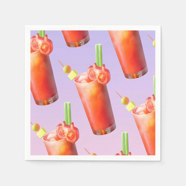 Serviette En Papier Cocktail Creative Bloody Mary (Devant)