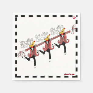 Serviette En Papier Cocktail Dancing Reindeer Napkins