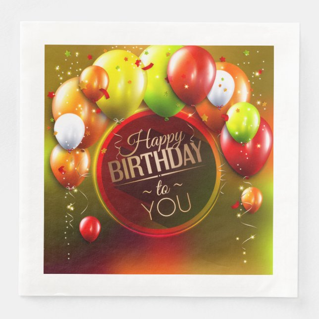 Serviette En Papier Cocktail d'anniversaire serviettes (Devant)