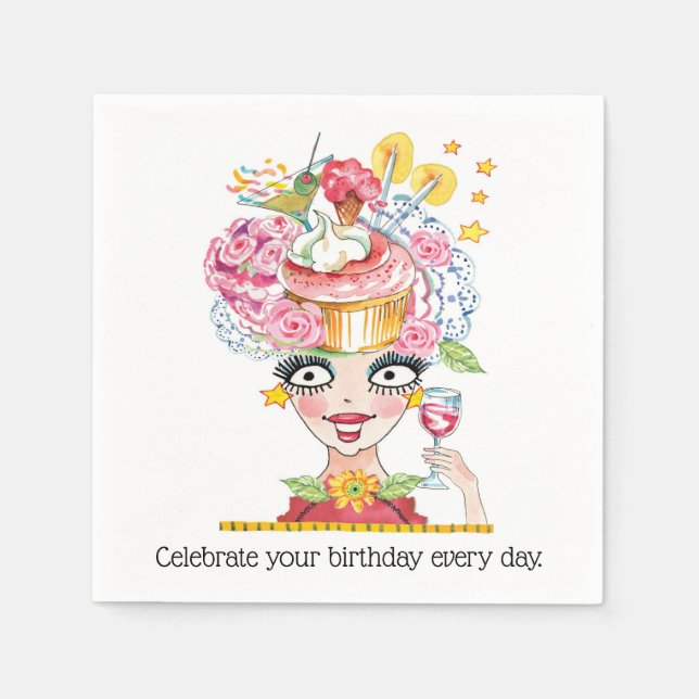 Serviette En Papier Cocktail de Babe Cupcake pour bébé (Devant)