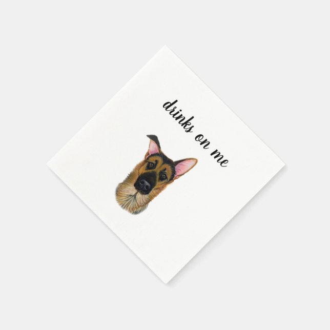 Serviette En Papier Cocktail de chien serviettes (Coin)