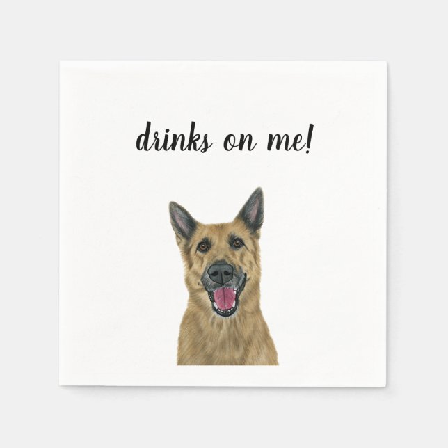 Serviette En Papier Cocktail de chien serviettes (Devant)