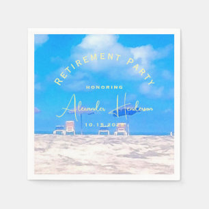 Serviette En Papier Cocktail de fête de retraite d'été à la plage