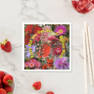 Serviette En Papier Cocktail de fleurs sauvages autochtones australien