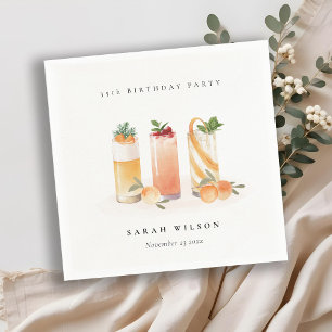 Serviette En Papier Cocktail de fruits mignons blush orange pour tous