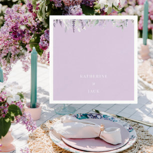 Serviette En Papier Cocktail de mariage personnalisé à feuillage de la