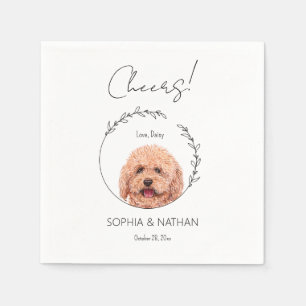 Serviette En Papier Cocktail de mariage pour chien caniche simple