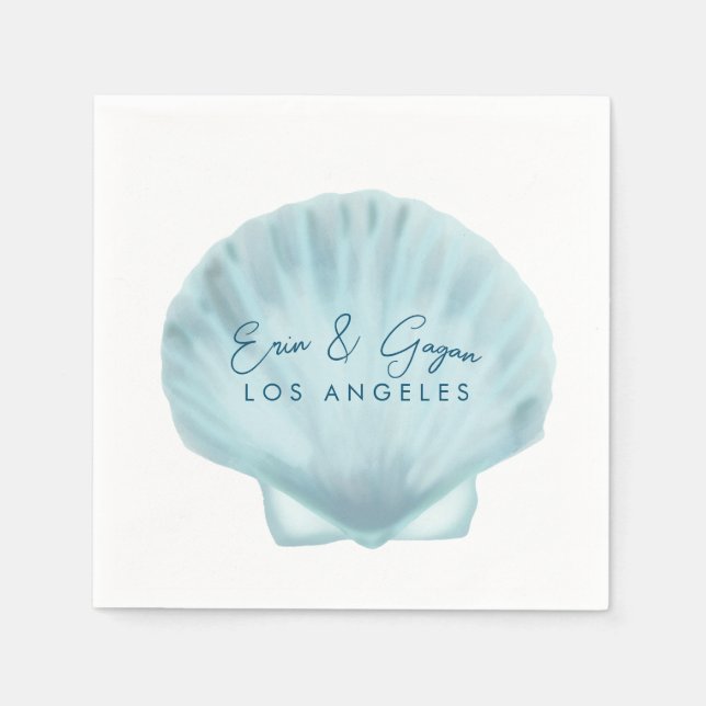 Serviette En Papier Cocktail de mariage sur la plage (Devant)