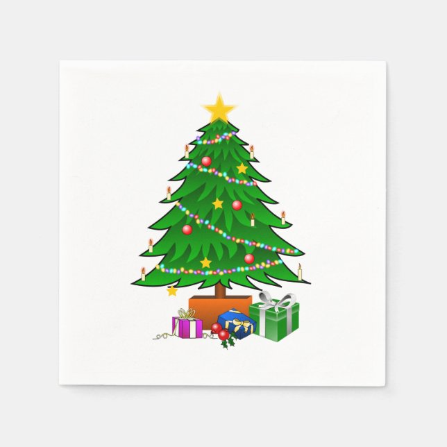 Serviette En Papier Cocktail de Noël Napkin (Devant)