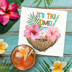 Serviette En Papier Cocktail de noix de coco Tropical Tiki Fête prénat