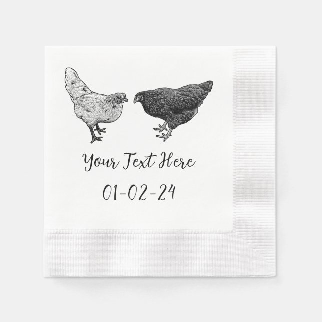 Serviette En Papier Cocktail de poulet personnalisé serviettes (Devant)