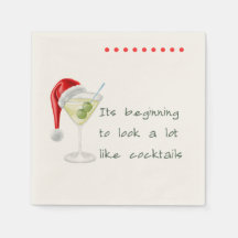 Cocktail de vacances amusant Napkin