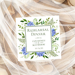 Serviette En Papier Cocktail du dîner de répétition Hydrangea bleue